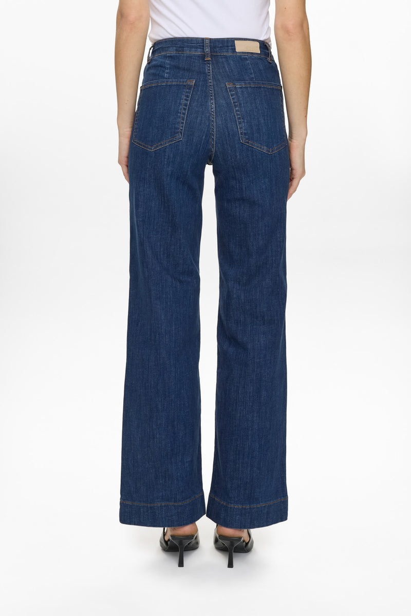 Numph Paris Wide Jean in Dark Denim
