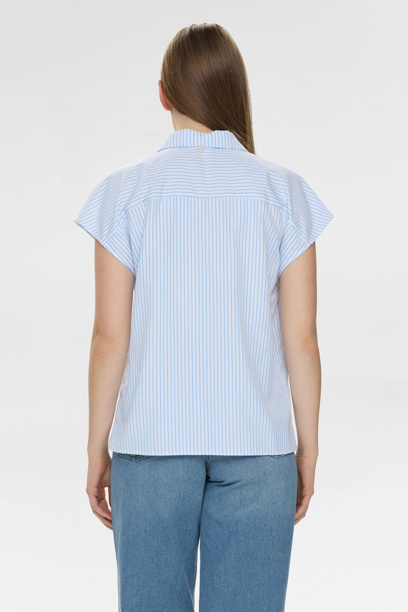 Numph Ashley Embroidered Shirt in Airy Blue