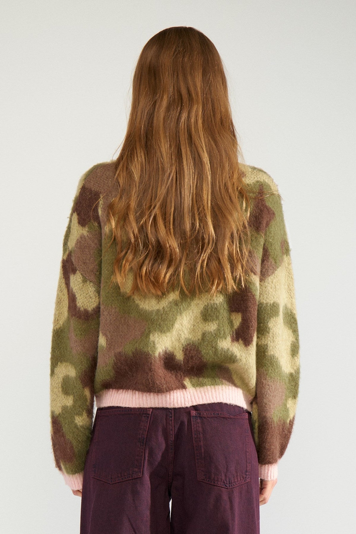 Numph Camu pullover in Calla Green