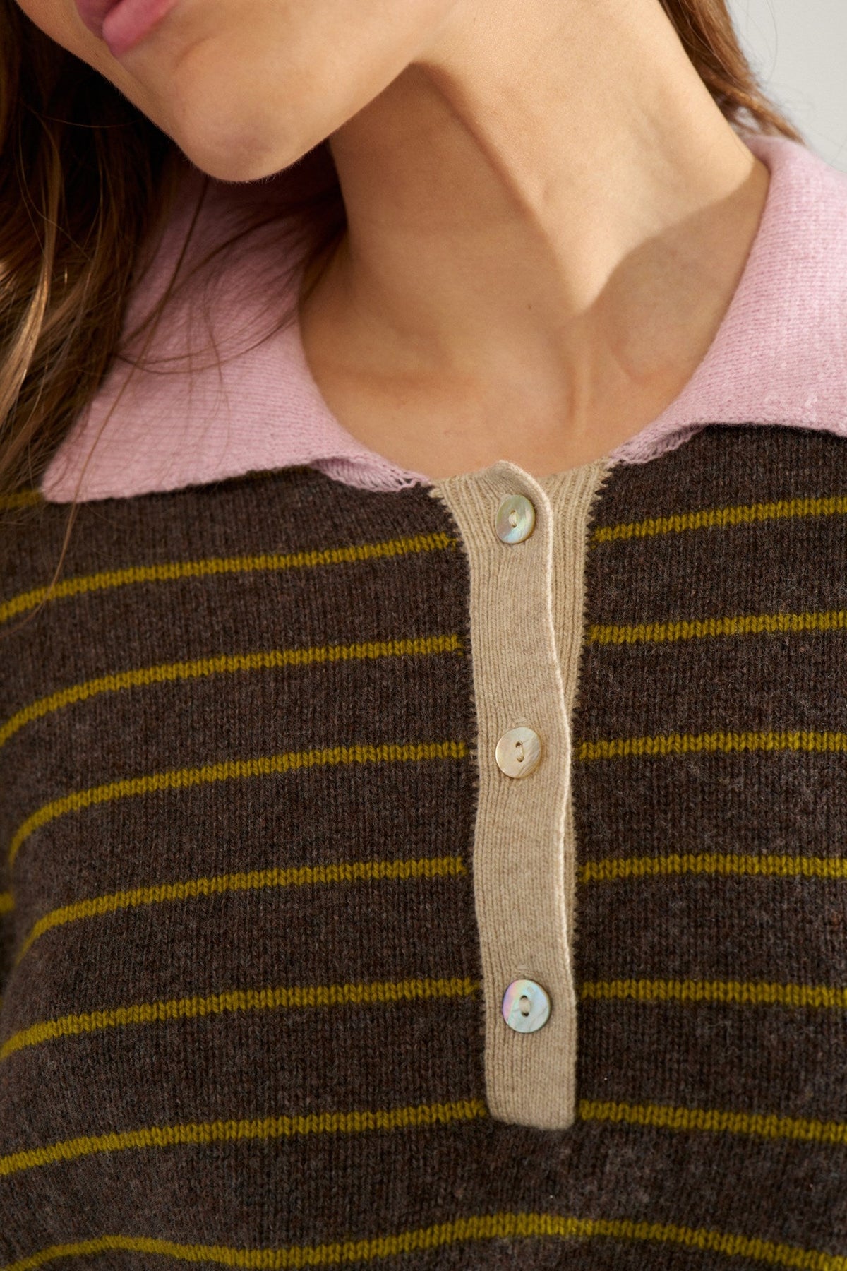 Numph Lucinda stripe Pullover in Black Coffee