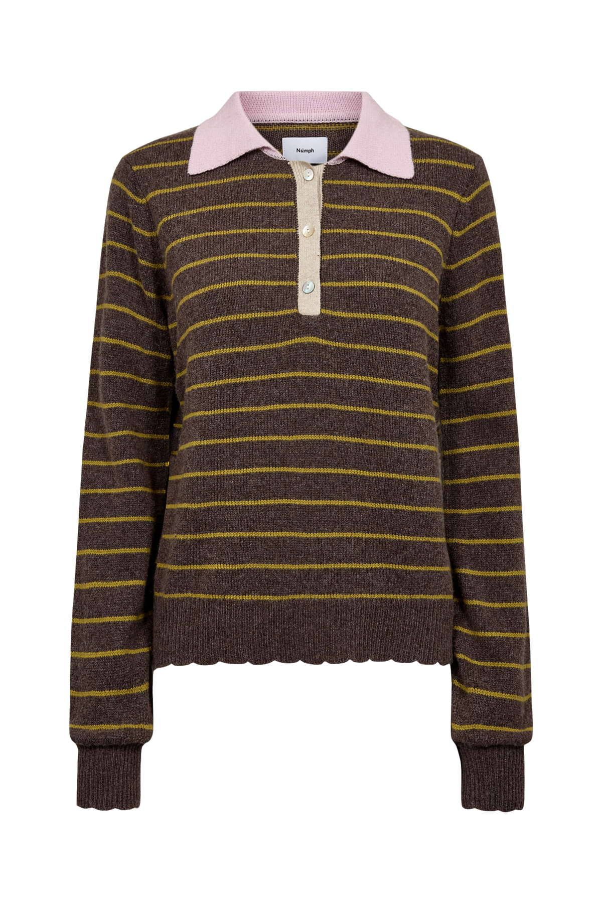 Numph Lucinda stripe Pullover in Black Coffee