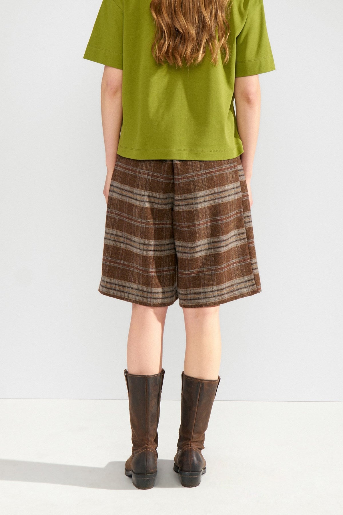 Numph Ezma Shorts in Kelp Check