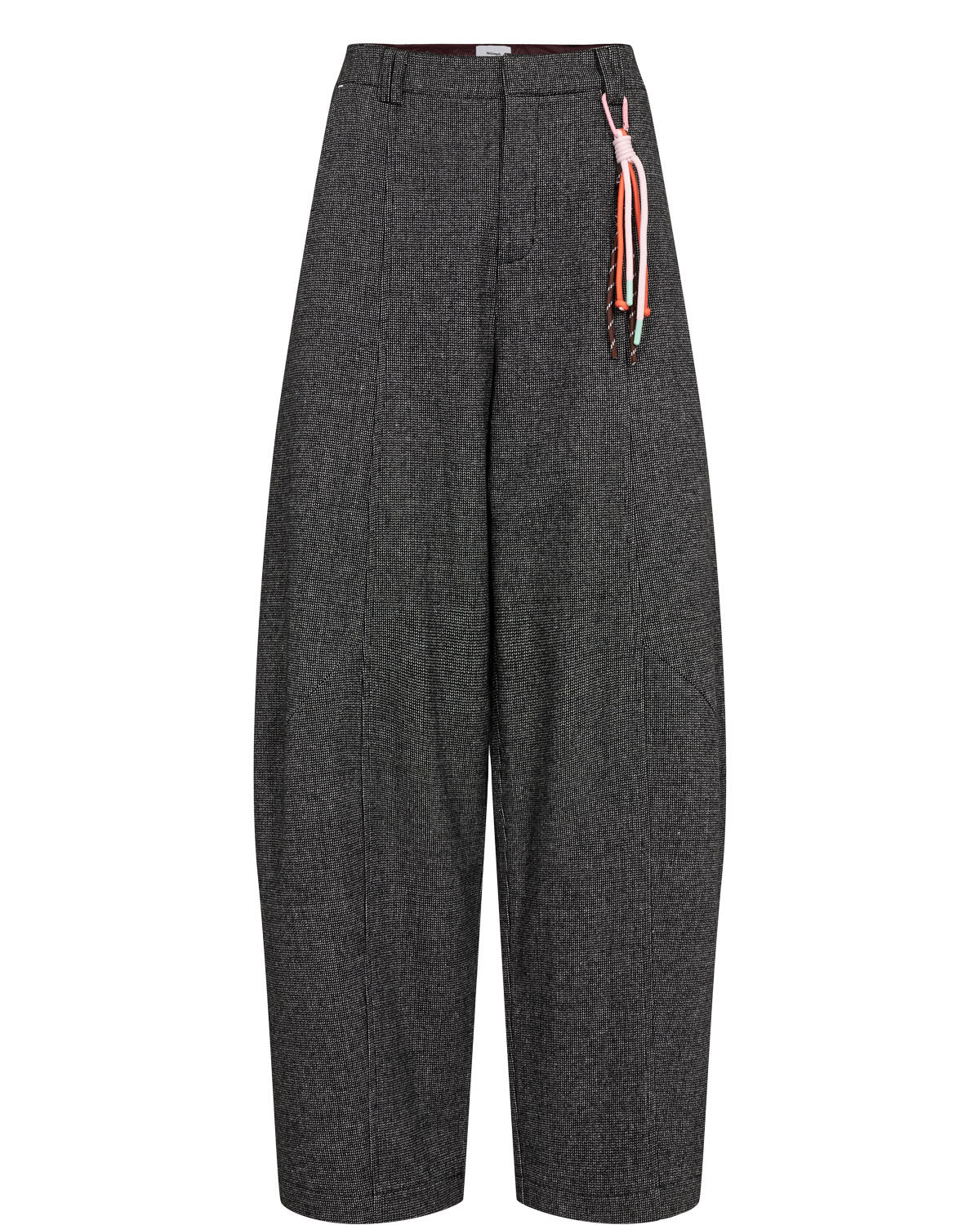 Numph Roki Barrel Pants in Dark Grey Melange