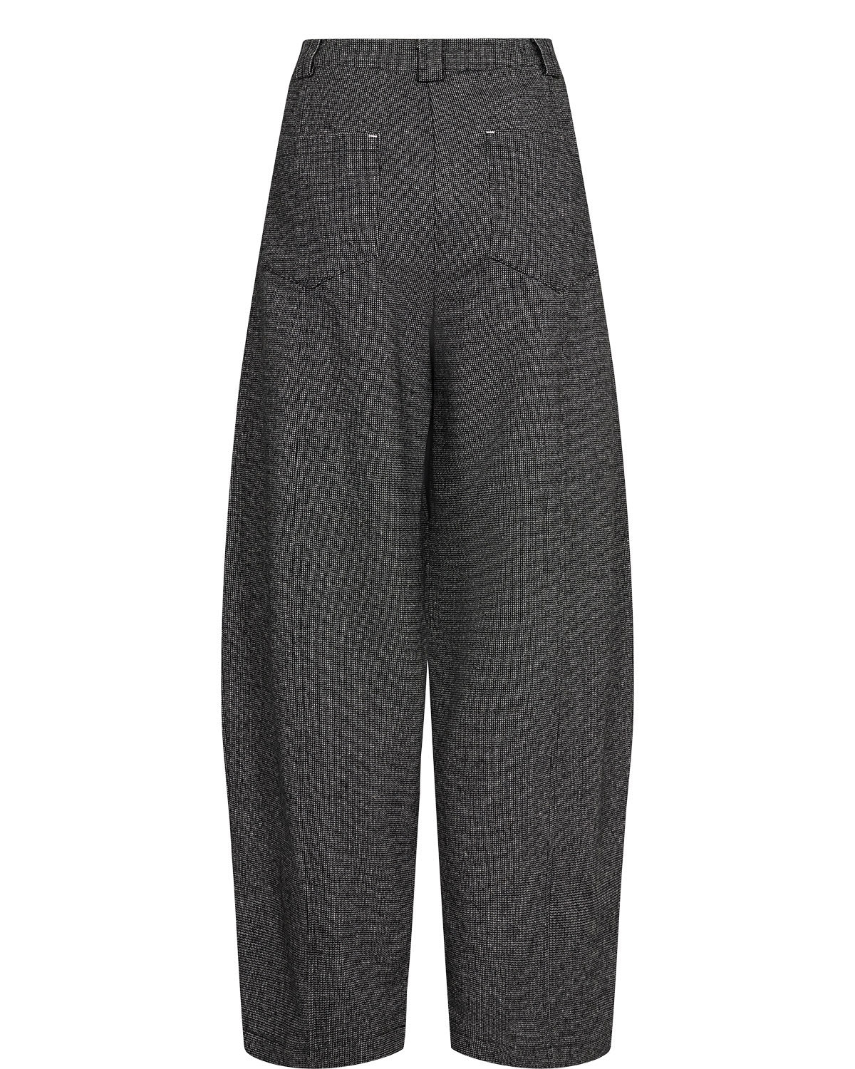 Numph Roki Barrel Pants in Dark Grey Melange