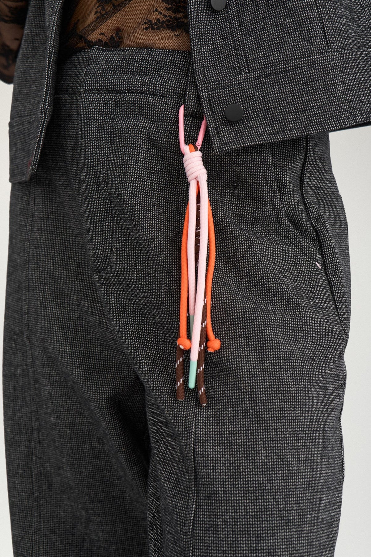 Numph Roki Barrel Pants in Dark Grey Melange