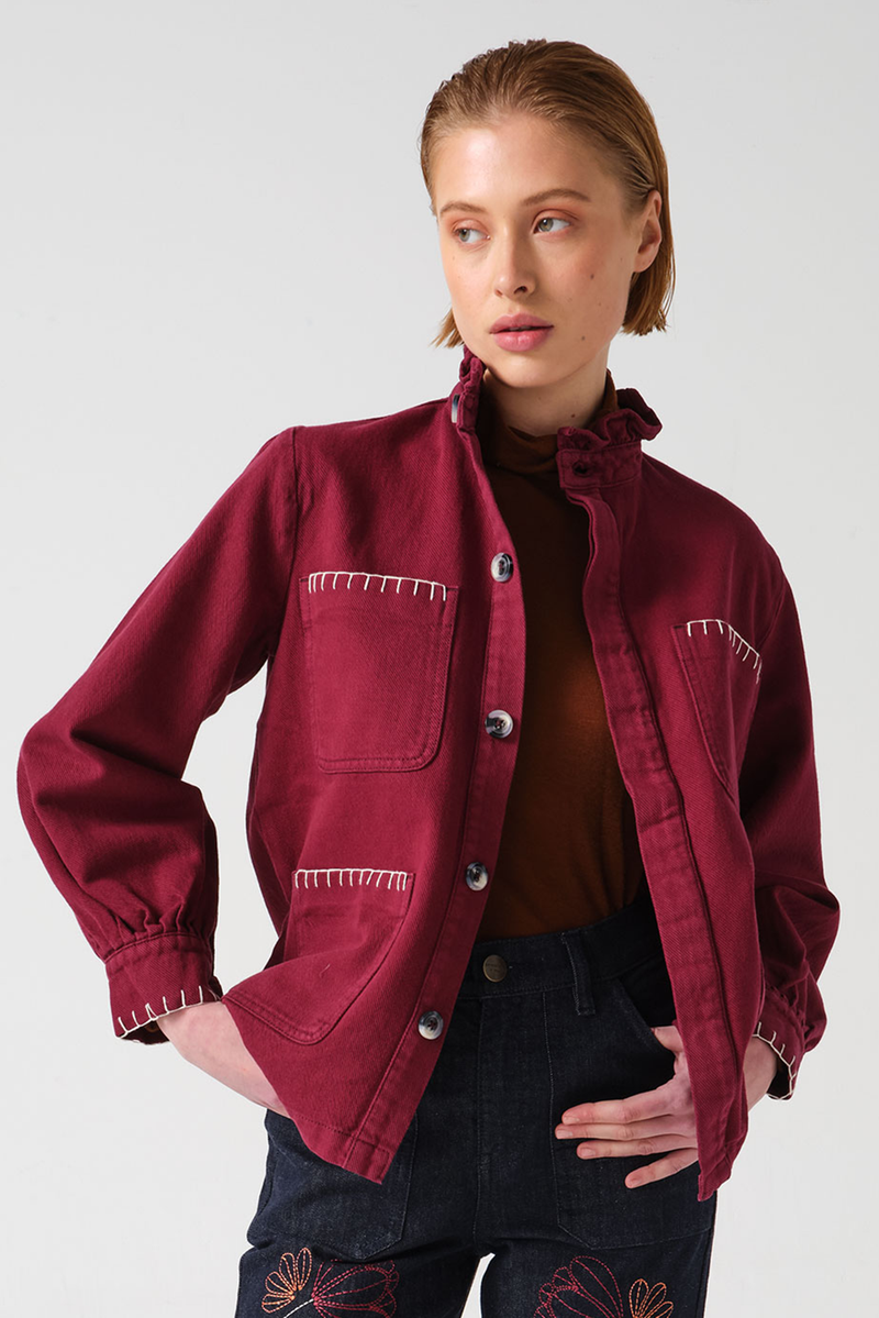 seventy + mochi Pablo Jacket in Burgundy