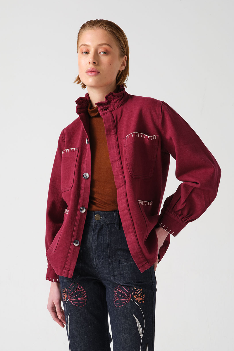 seventy + mochi Pablo Jacket in Burgundy