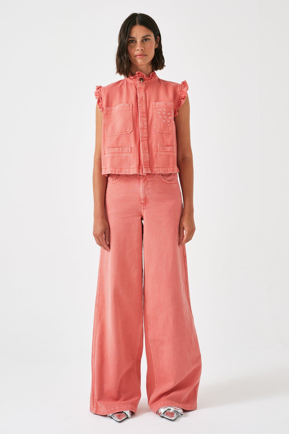 seventy + mochi Dear Pablo Waistcoat in Mineral Red