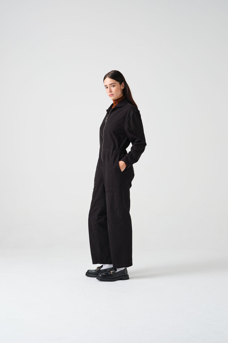 seventy + mochi Amelia All In One in Black Denim