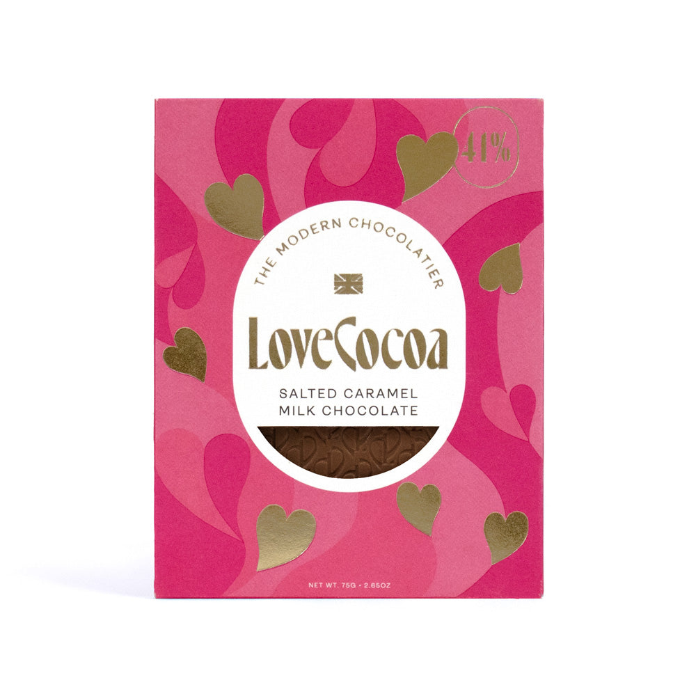 Love Cocoa Valentines Salted Caramel Milk Chocolate Bar