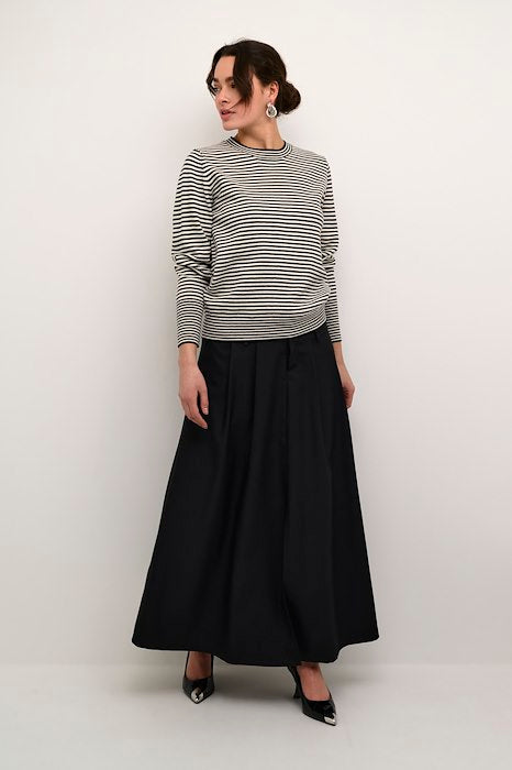 Kaffe Nala Knit in Chalk/Black Stripe