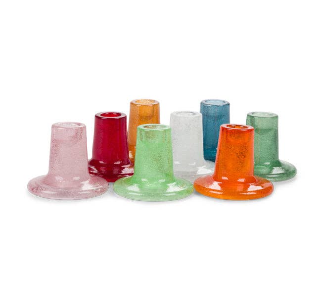 British Colour Standard Glass Candleholder in Malachite Green
