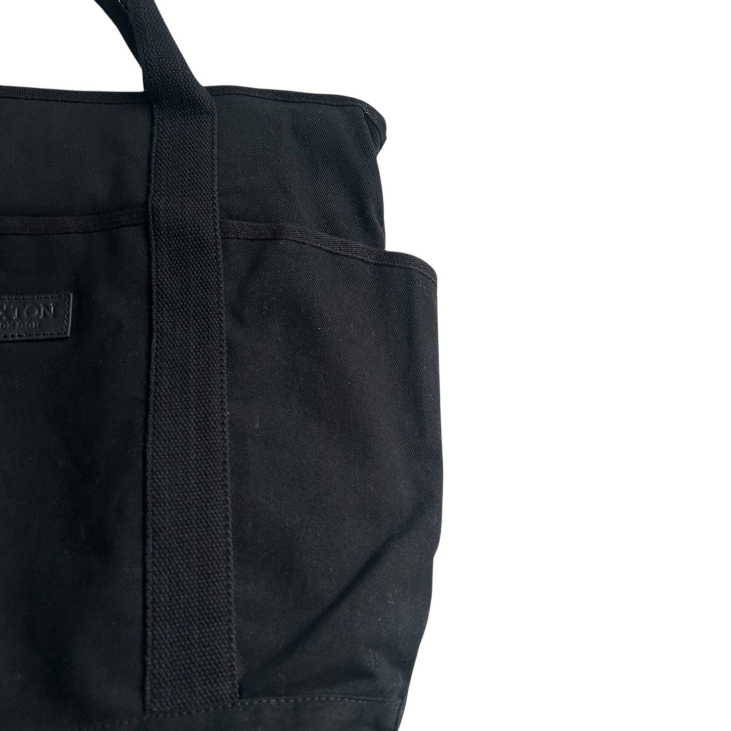 Sixton London Black Backpack- Plain Cotton Canvas