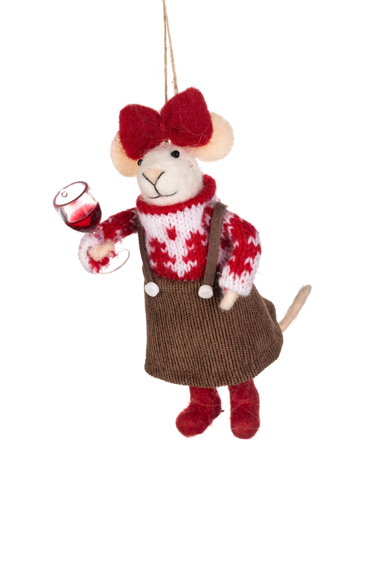 Red Bow Mouse Decoration