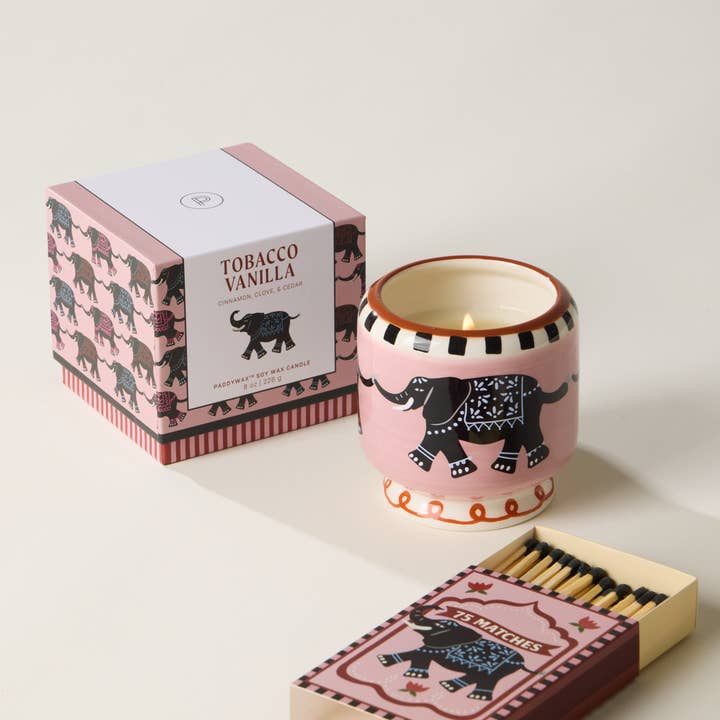 A Dopo Elephant Ceramic Candle - Tobacco Vanilla 8oz/226g