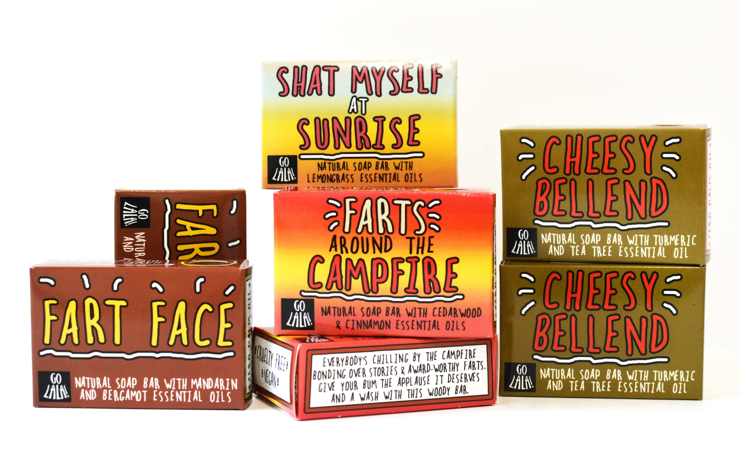 Go La La - Farts around Campfire - Soap Cedarwood  Funny Gift 