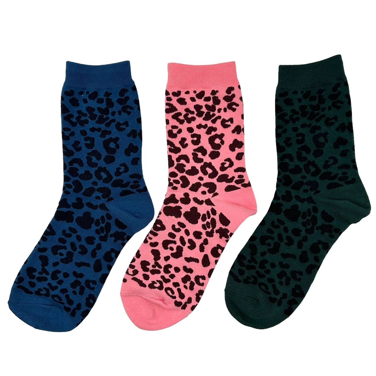 Sixton London Leopard socks in Denim