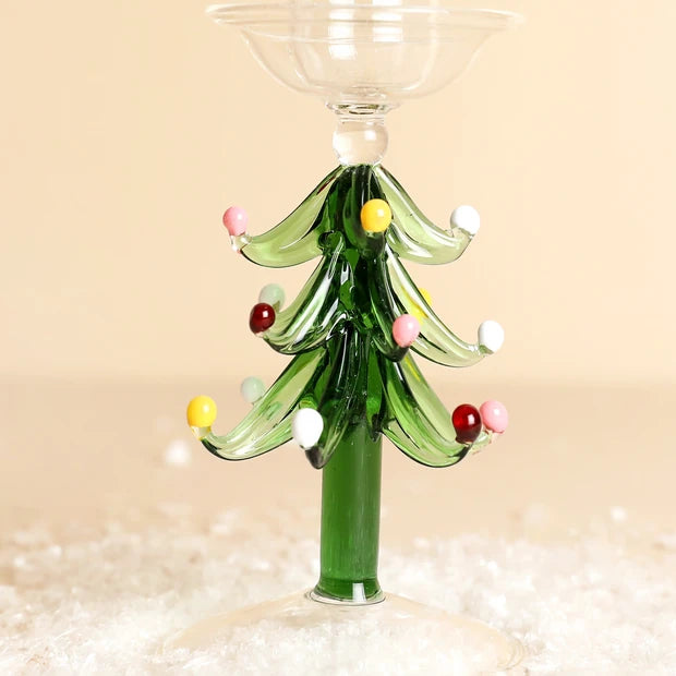 Lisa Angel Glass Christmas Tree Candlestick Holder