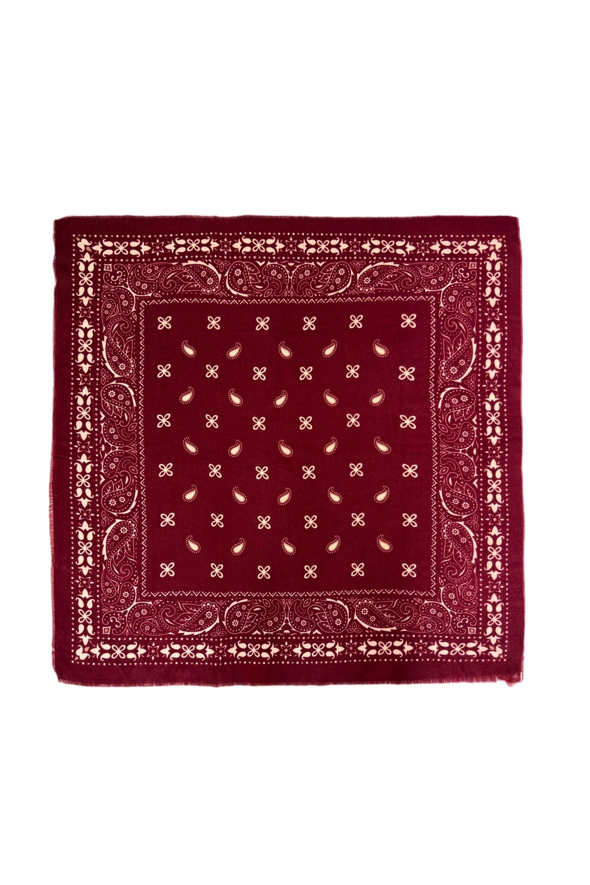 Vintage Paisley Print Oversized Square Scarf in Burgundy