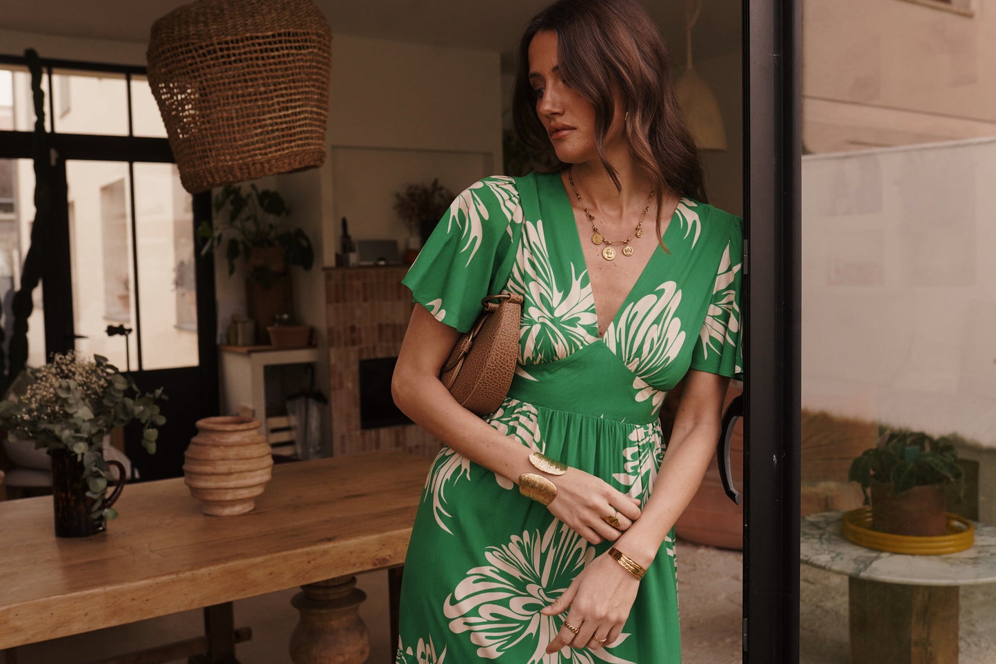Cecilia Print Dress in Green