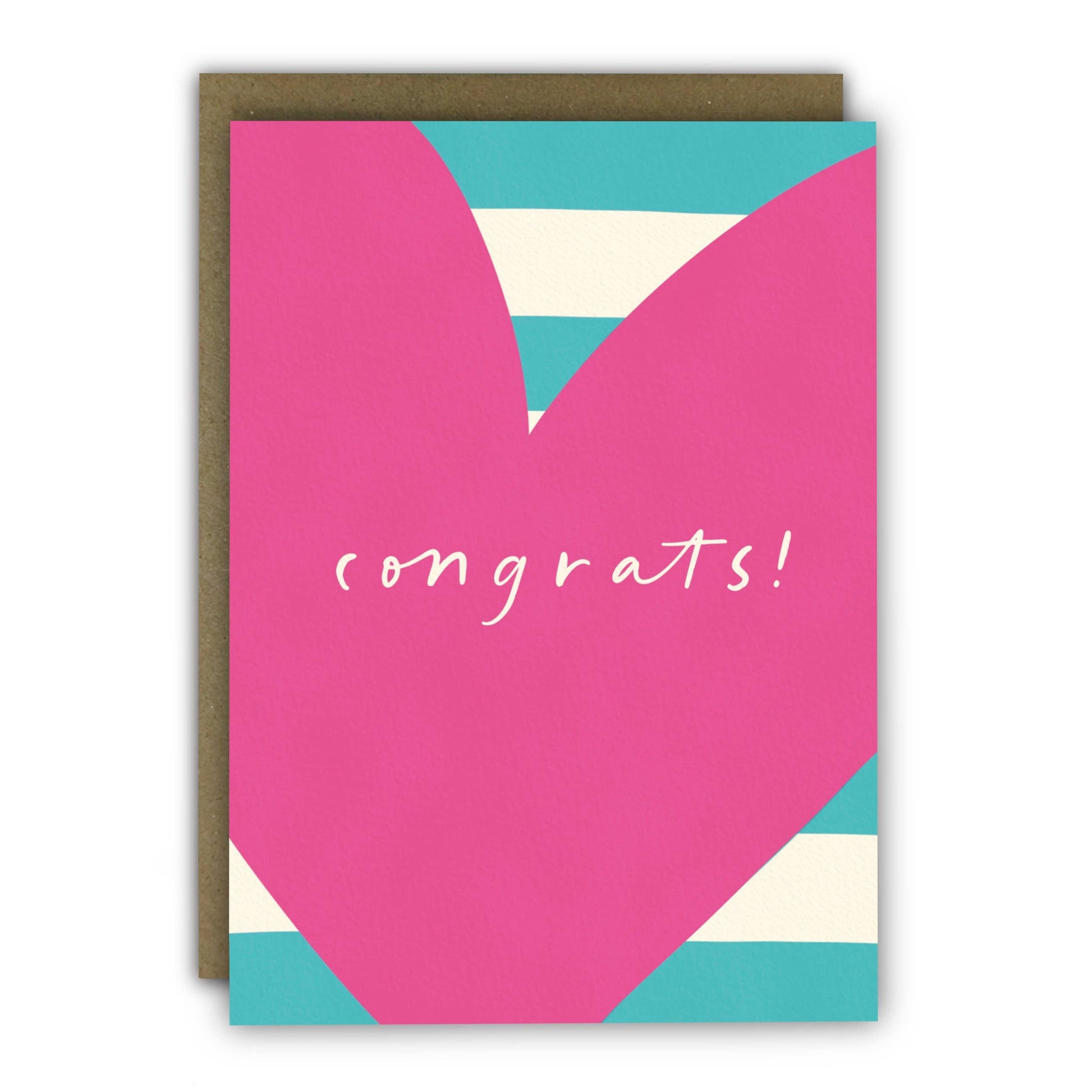 Congratulations Card - Love Heart Stripes