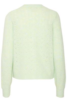 ICHI Baila Cardigan in Cameo Green