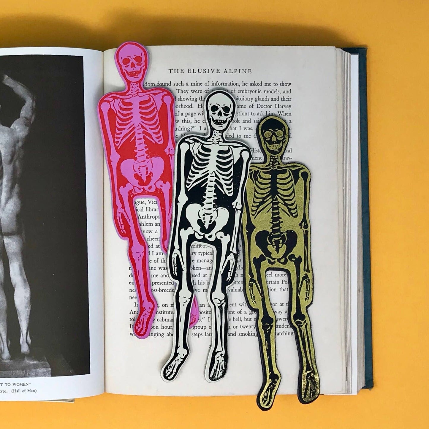 Skeleton Bookmark: Hot Pink