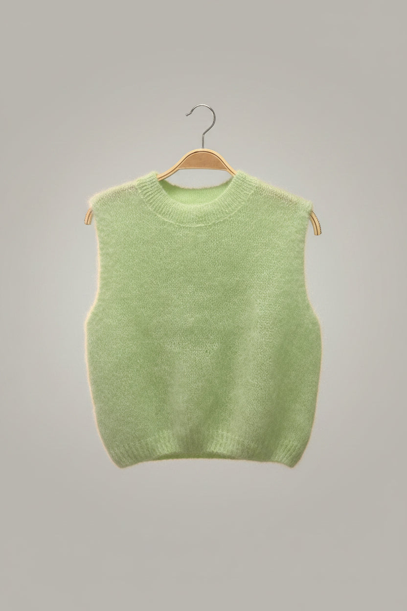 Light green sweater on a beige background