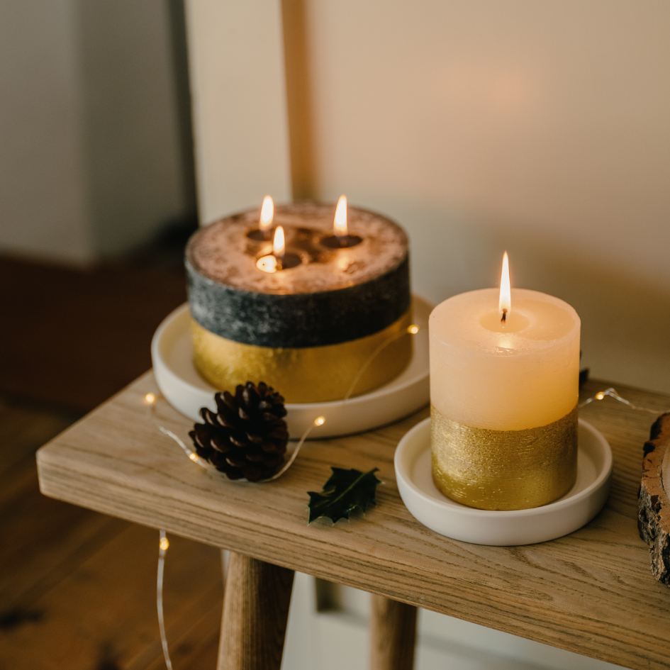 St Eval Inspiritus Gold Dipped Pillar Candle