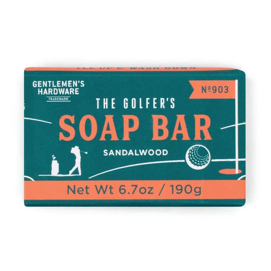 Soap bar packaging with 'Gentlemen's Hardware' branding on a white background