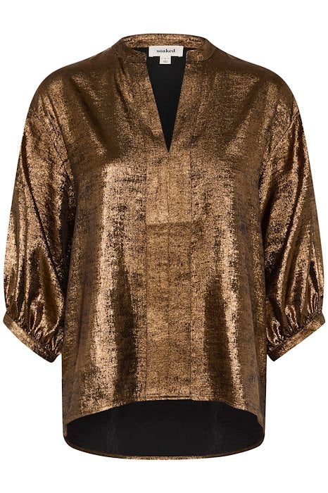 Soaked in Luxury Elvie Amily 3/4 Blouse in Copper