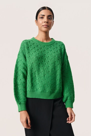 Soaked in Luxury Rava Ronia Pullover in Medium Green