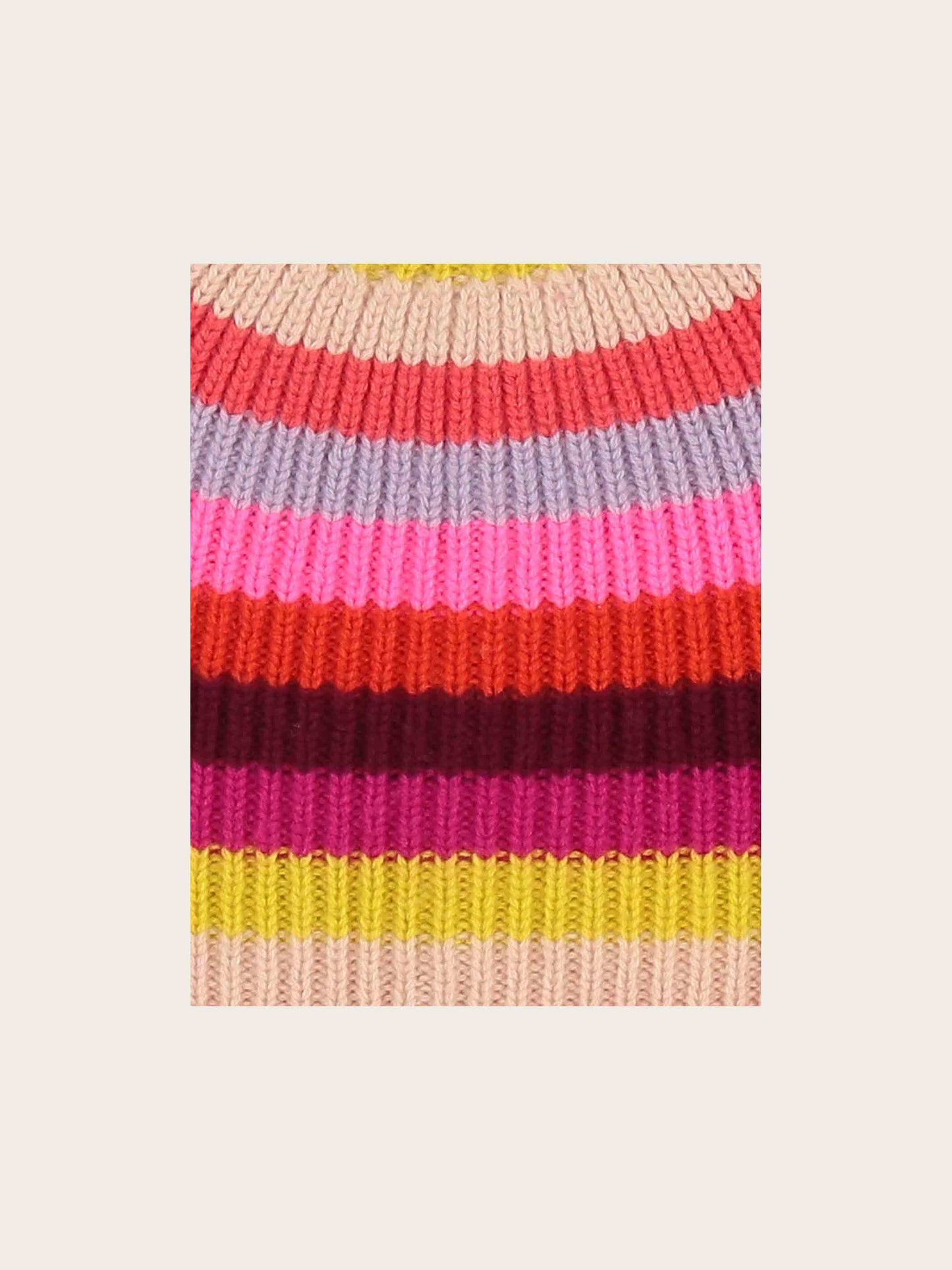 Fraas Wool Beanie in Coral Stripe