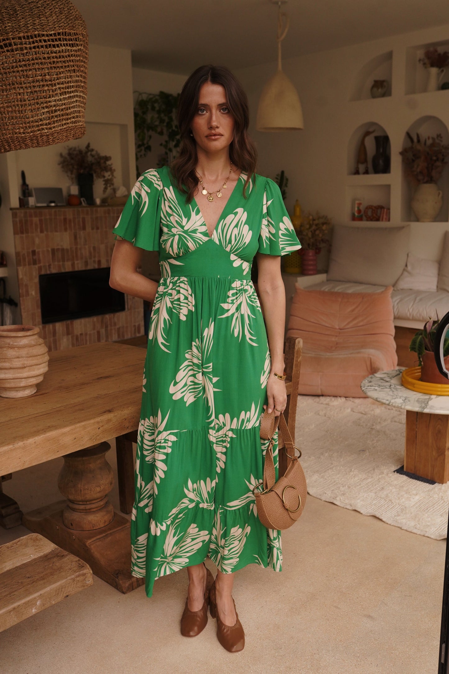 Cecilia Print Dress in Green