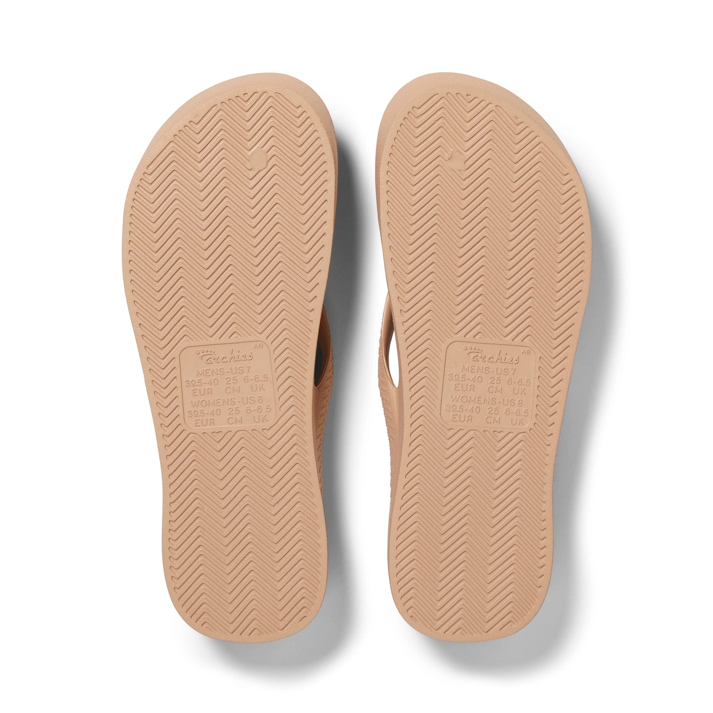 Archies Tan Arch Support Flip Flops - Classic