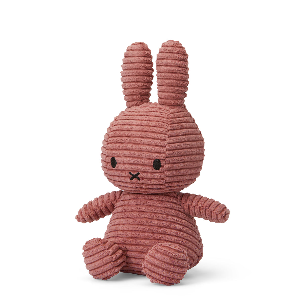 Miffy Sitting Corduroy Soft Toy in Dusty Rose - 23cm