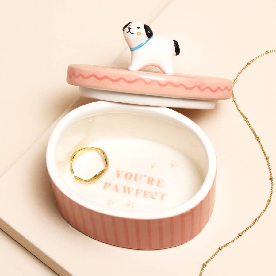 Lisa Angel - Pink Oval Dog Trinket Pot