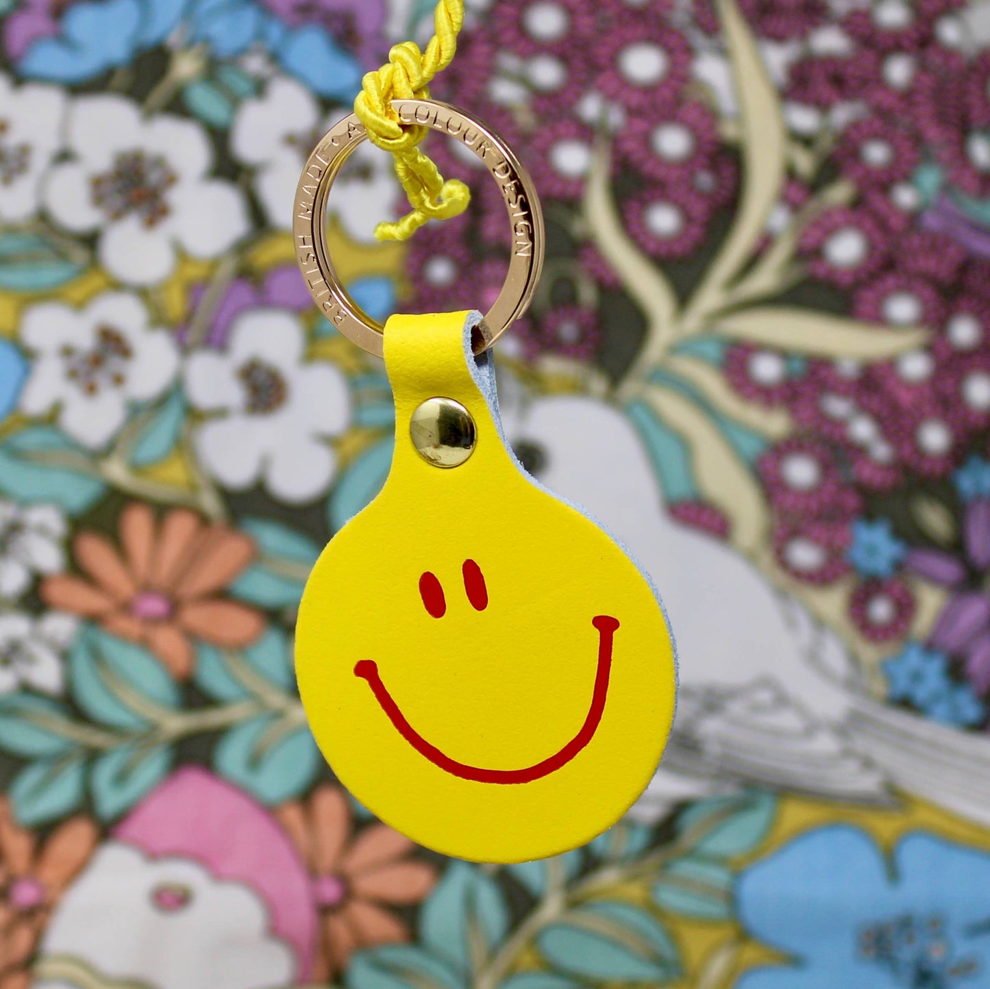 Feeling Lush Smilie Face Key Fob: Green