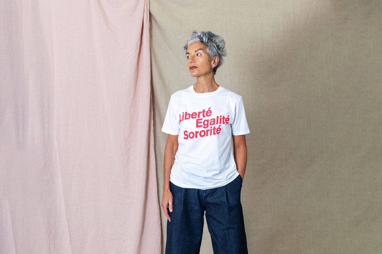 Black & Beech - Liberté, Egalité, Sororité White Organic Cotton T-Shirt