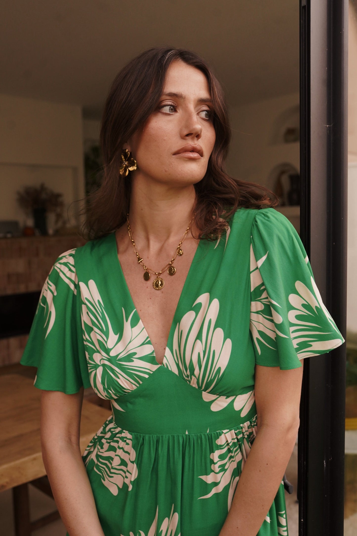 Cecilia Print Dress in Green