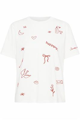 ICHI Majou Short Sleeve Tee in Cloud Dancer