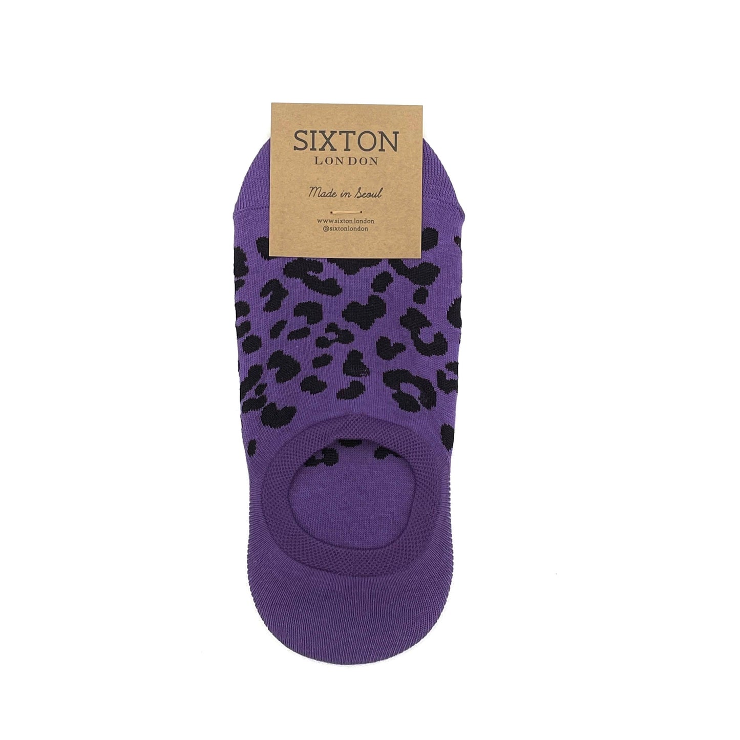 Sixton Leopard print trainer socks: Pink