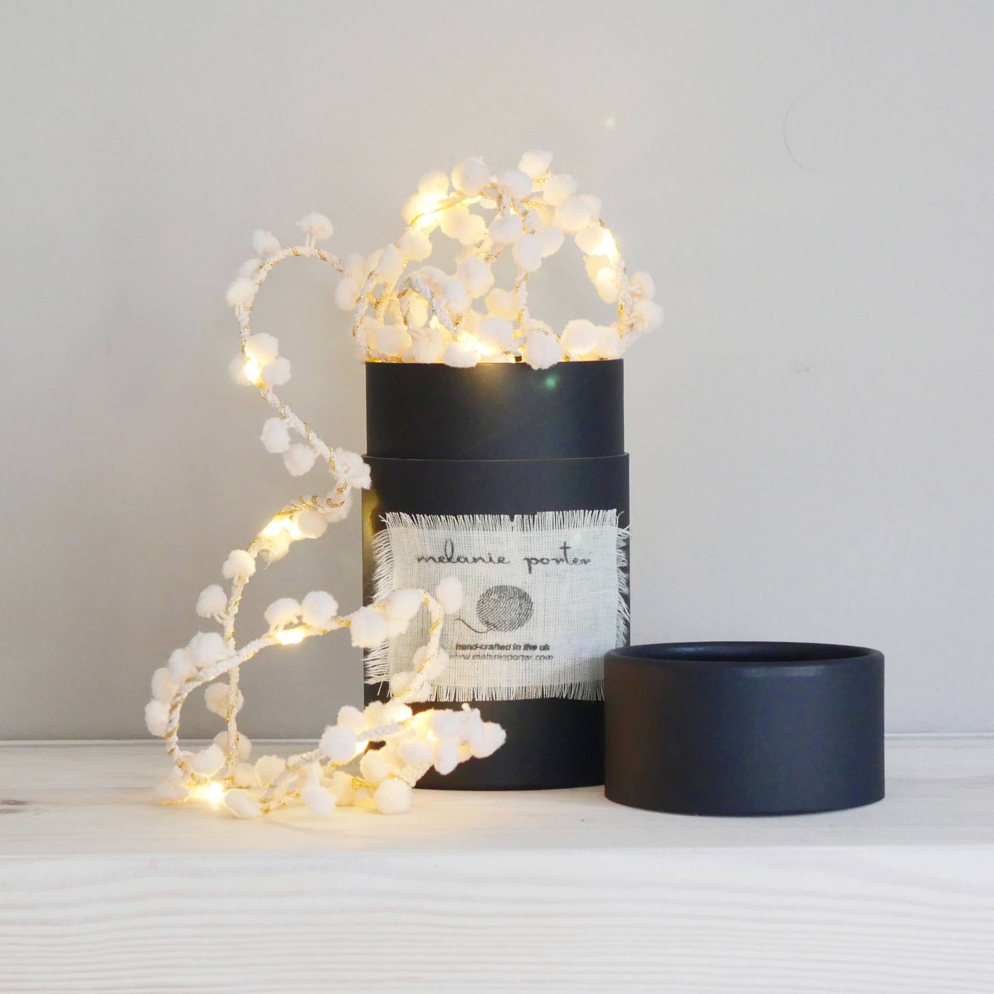 Melanie Porter - Soft White Pom Pom Fairy Light String: Soft White / 2m (Battery)