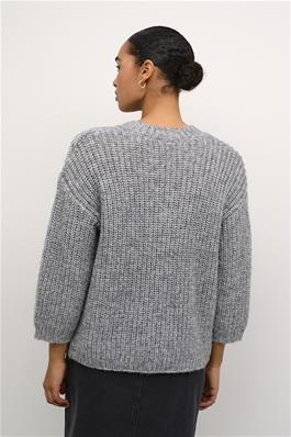 KAFFE Vinda Knit Pullover in Grey Silver Metallic