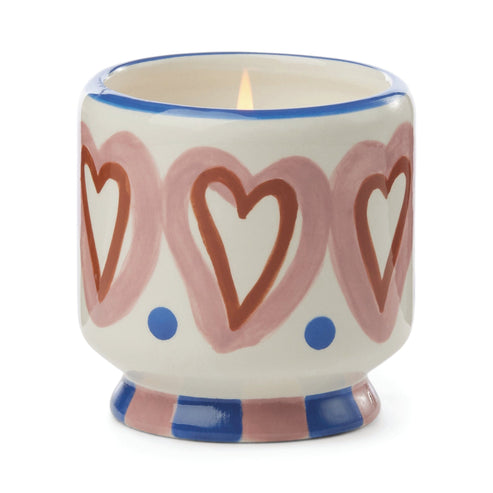 Adopo Hearts Ceramic Candle - Rosewood Vanilla 
