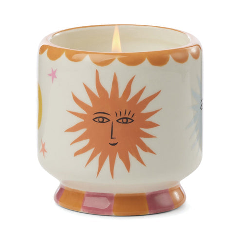 Adopo Hearts Sun Ceramic Candle - Orange Blossom 
