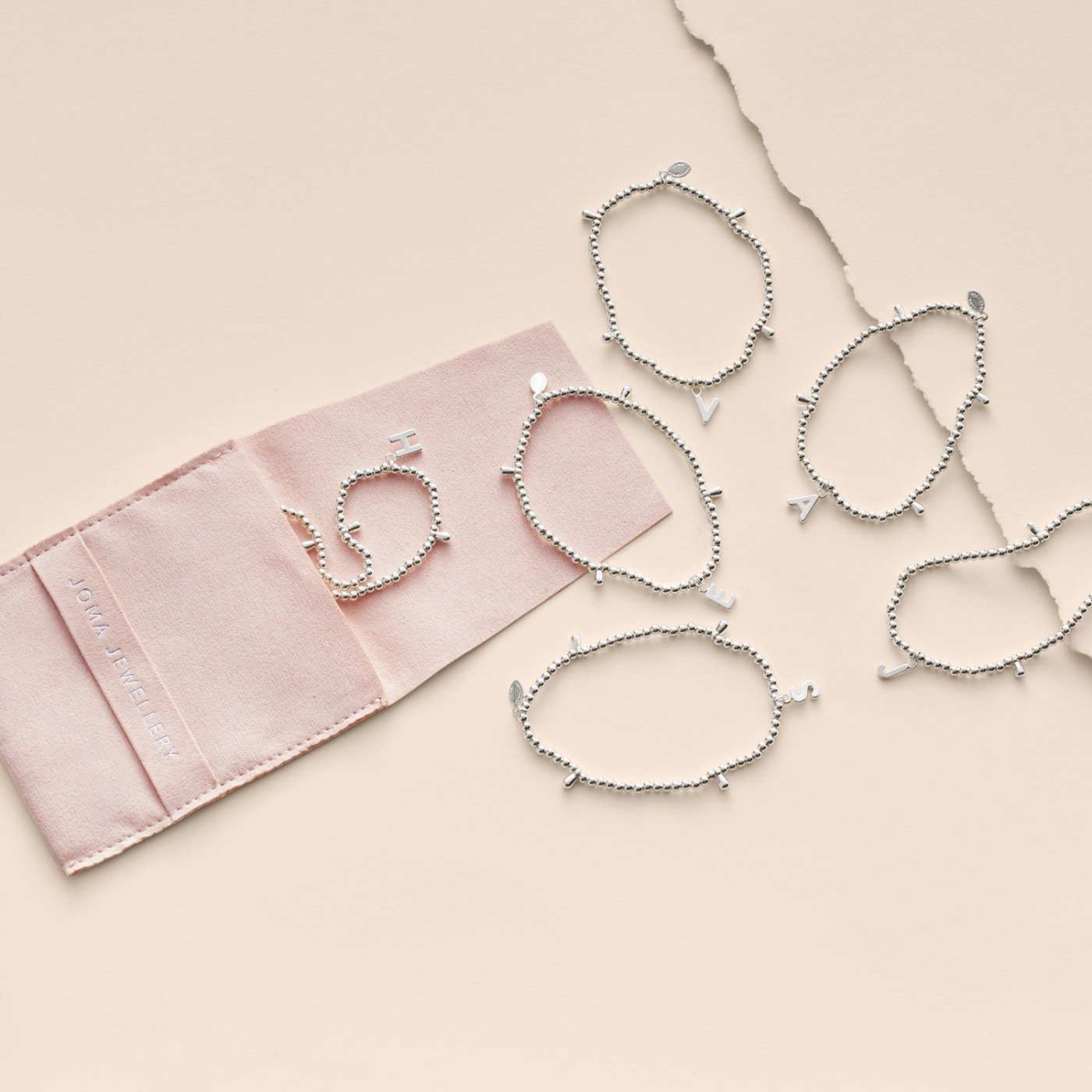 Joma Jewellery A Little Alphabet Bracelet in Silver Plating