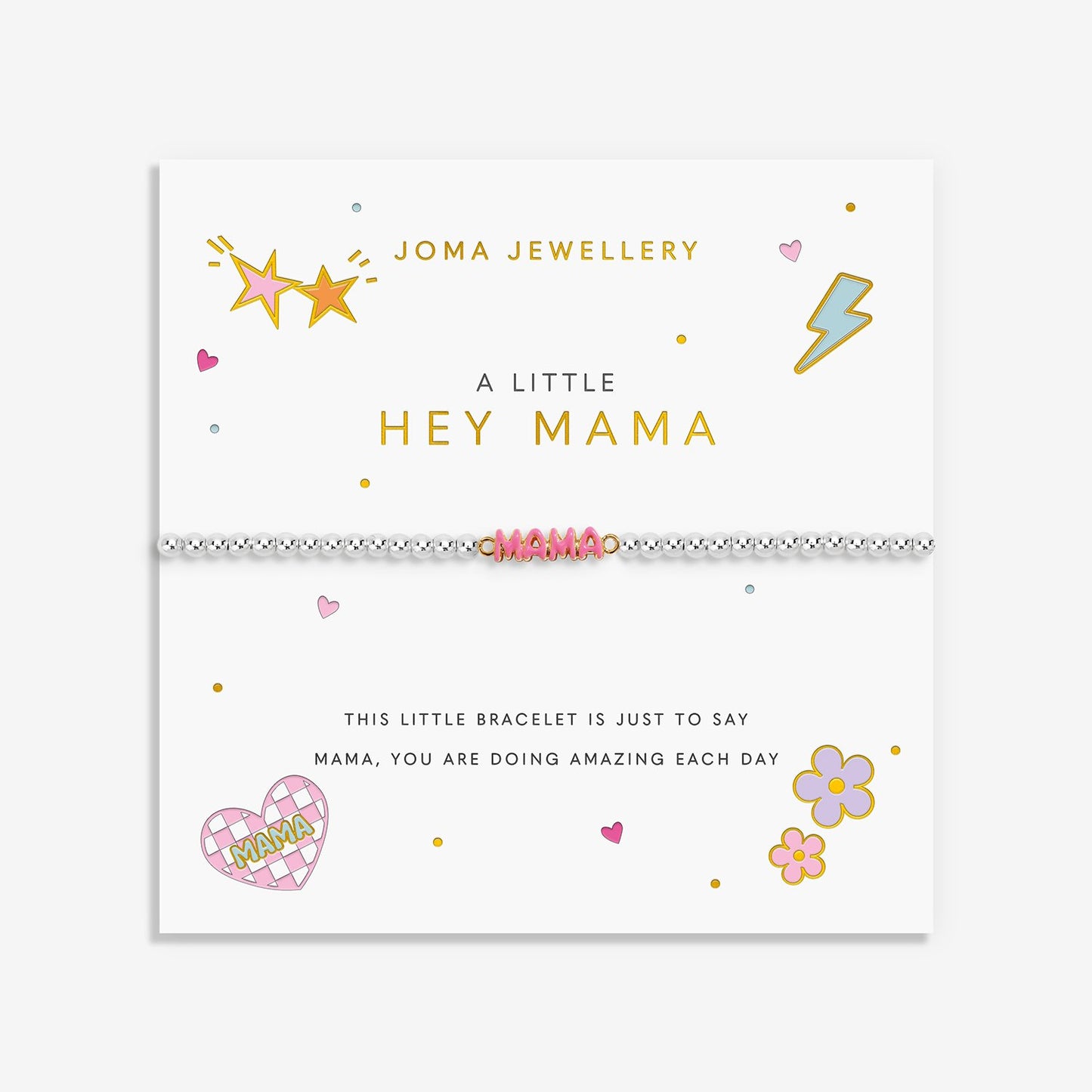 Joma Jewellery A Little Vibes 'Hey Mama' Bracelet In Silver And Gold Plating