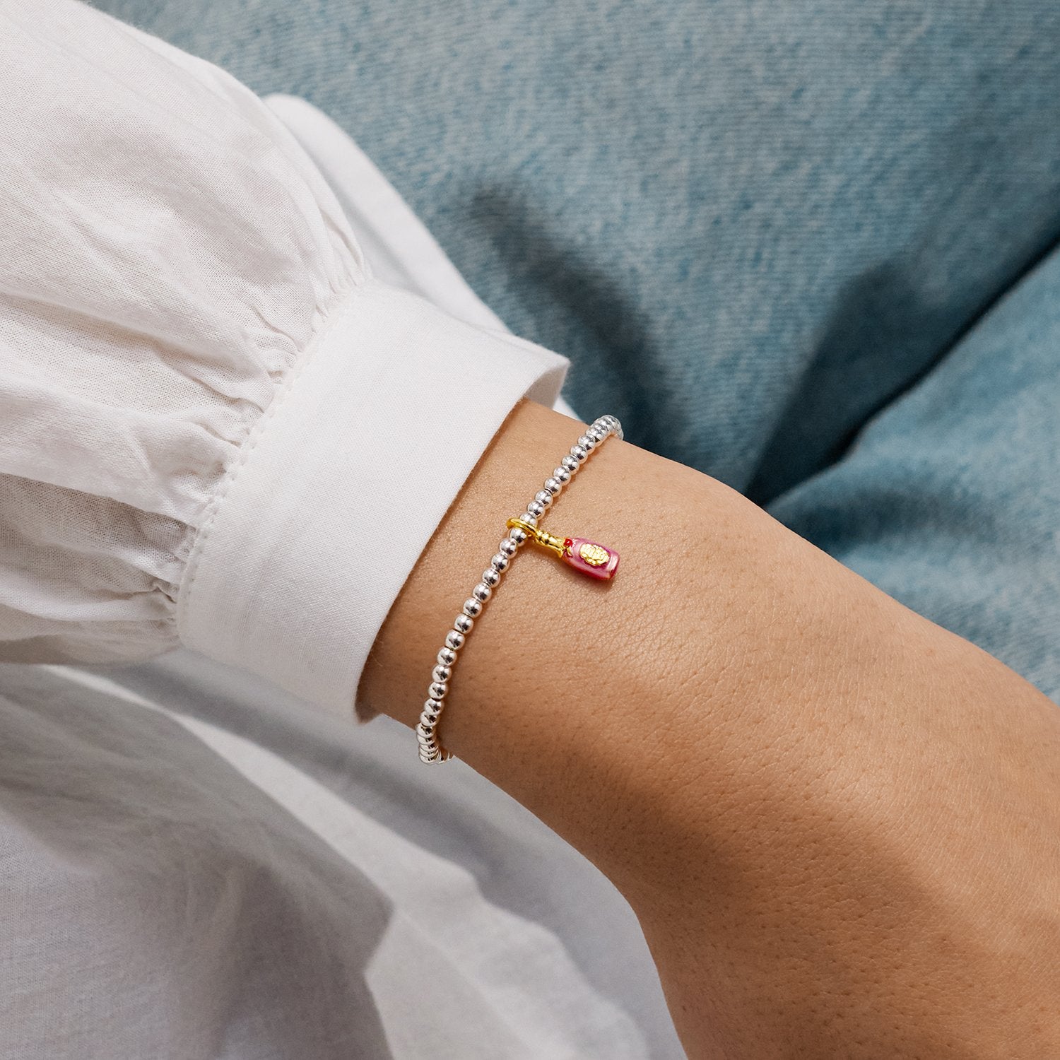 Joma Jewellery A Little Vibes 'Prosec Ho Ho Ho' Bracelet In Silver And Gold Plating