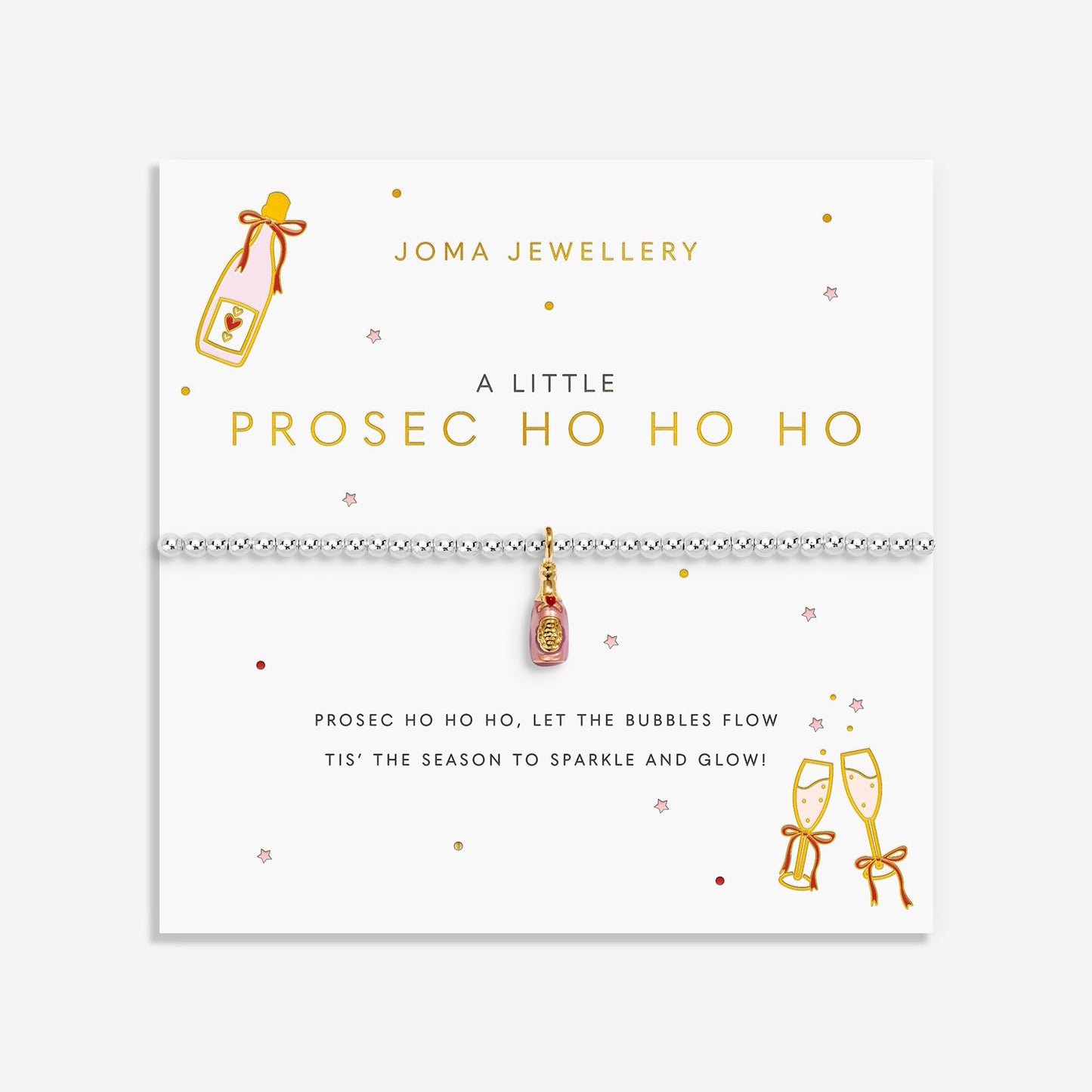 Joma Jewellery A Little Vibes 'Prosec Ho Ho Ho' Bracelet In Silver And Gold Plating